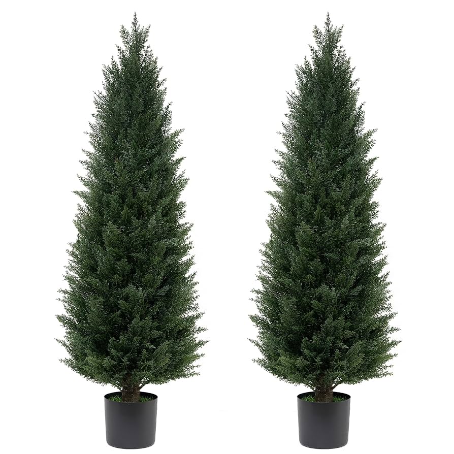 Amazon.com - 4FT Artificial Cedar Topiary Trees UV Resistant
